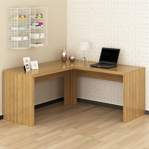 Mesa Escrivaninha de Canto - ME4116 - Amendoa - Tecno Mobili