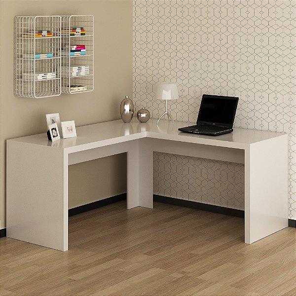 Mesa Escrivaninha de Canto - ME4116 - Branco - Tecno Mobili
