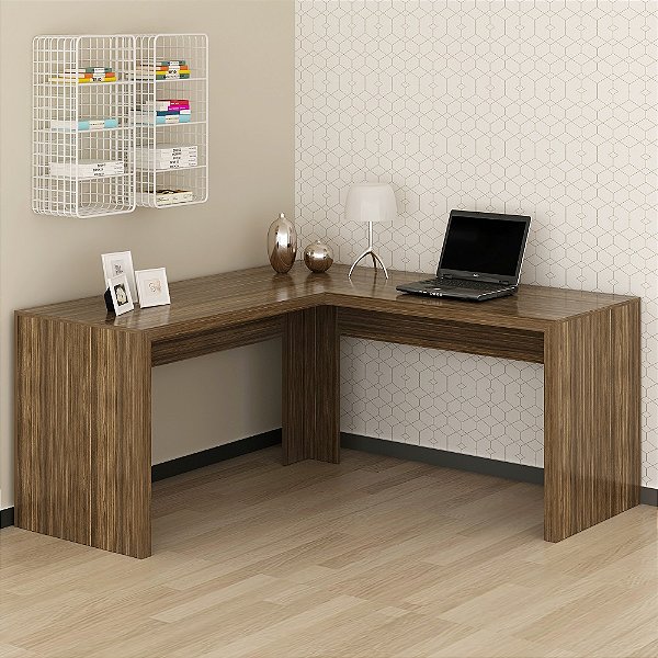 Mesa Escrivaninha de Canto - ME4116 - Nogal - Tecno Mobili