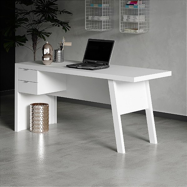 Mesa Escrivaninha c/ Gaveta - ME4122 - Branco - Tecno Mobili