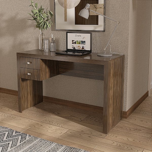 Mesa Escrivaninha c/ Gaveta - ME4123 - Nogal - Tecno Mobili