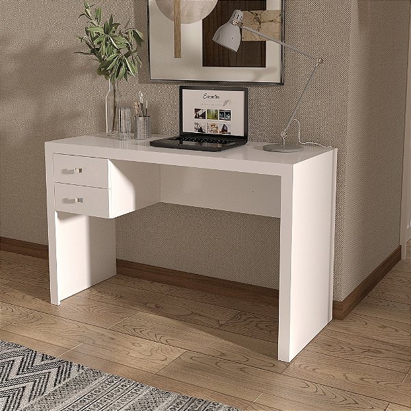 Mesa Escrivaninha c/ Gaveta - ME4123 - Branco - Tecno Mobili