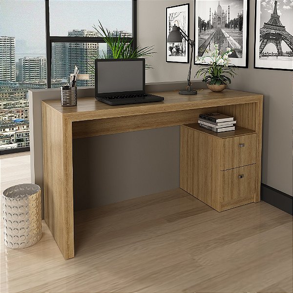 Mesa Escrivaninha c/ Gaveta - ME4130 - Amendoa - Tecno Mobili