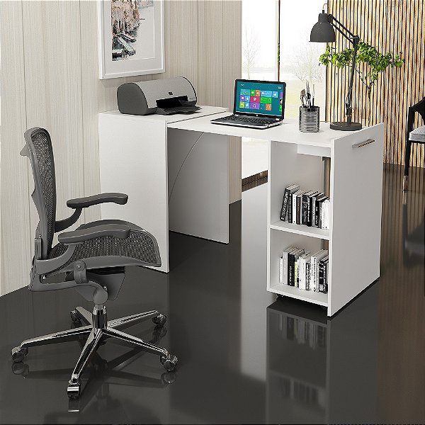 Mesa Escrivaninha Retrátil - ME4170 - Branco - Tecno Mobili