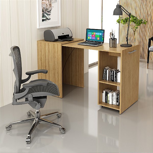 Mesa Escrivaninha Retrátil - ME4170 - Amendoa - Tecno Mobili