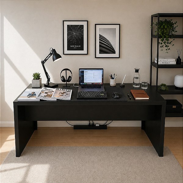 Mesa Escrivaninha - ME4185 - Preto - Tecno Mobili
