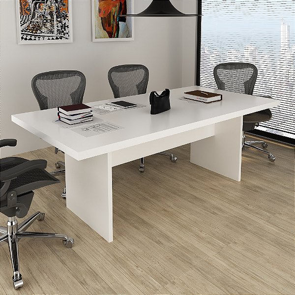 Mesa de Reunião p/ Escritorio - ME4119 - Branco - Tecno Mobili