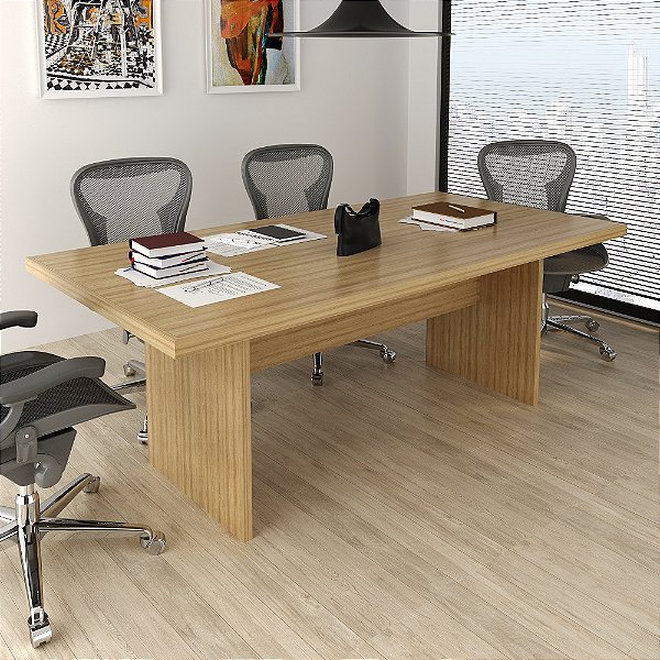 Mesa de Reunião p/ Escritorio - ME4119 - Amendoa - Tecno Mobili