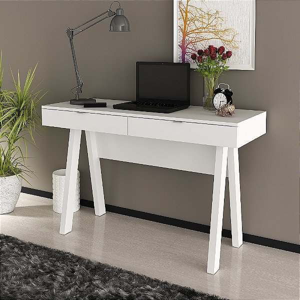 Mesa Escrivaninha c/ Gaveta - ME4128 - Branco - Tecno Mobili