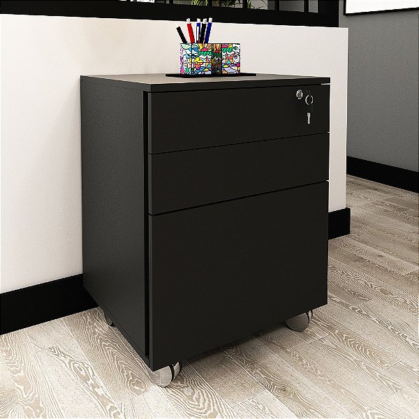 Balcão Gaveteiro - ME4148 - Preto - Tecno Mobili