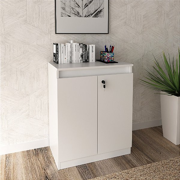 Balcão de Escritorio 02 Portas - ME4149 - Branco - Tecno Mobili
