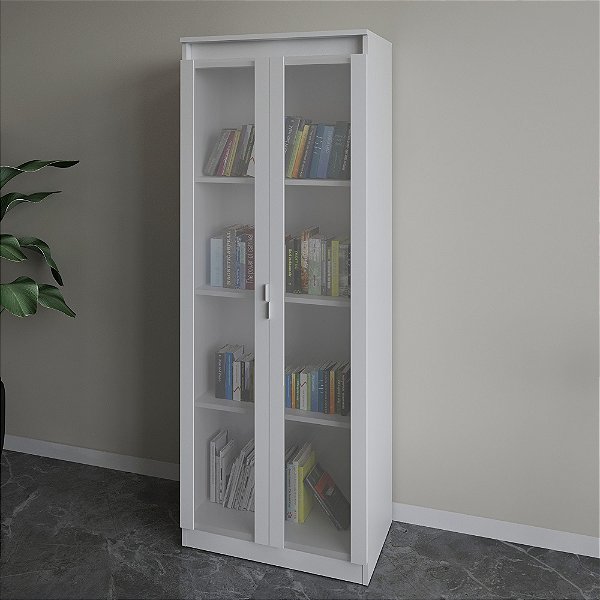 Estante 02 Portas c/ Vidro - ME4189 - Branco - Tecno Mobili