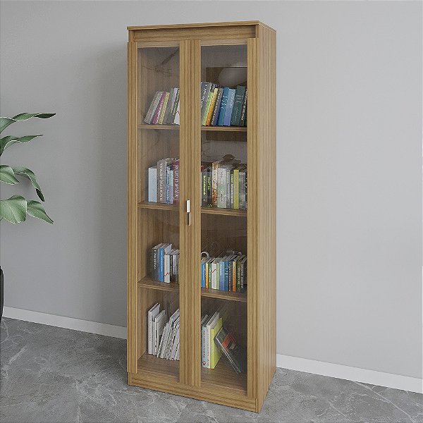 Estante 02 Portas c/ Vidro - ME4189 - Amendoa - Tecno Mobili