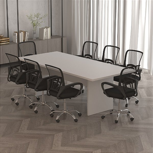 Mesa de Reunião p/ Escritorio - ME4190 - Branco - Tecno Mobili