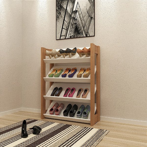 Sapateira Organizadora - AZ1025 - Amendoa/Branco - Tecno Mobili