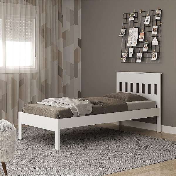Cama de Solteiro - CM8006 - Branco - Tecno Mobili