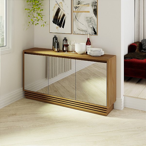 Balcão Buffet c/ Espelho - BB2609 - Amendoa - Tecno Mobili