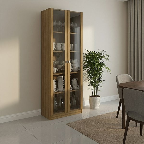 Cristaleira 02 Portas - CR6003 - Amendoa - Tecno Mobili