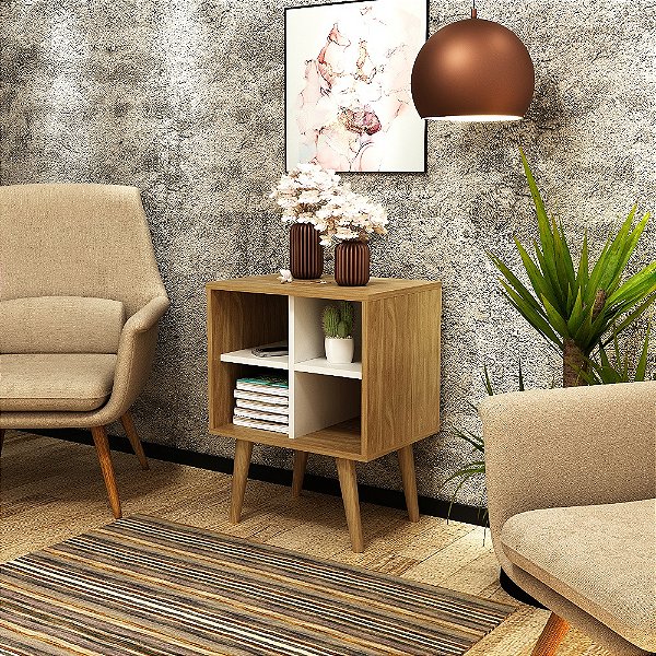 Mesa de Apoio - E1720 - Amendoa/Off White - Tecno Mobili