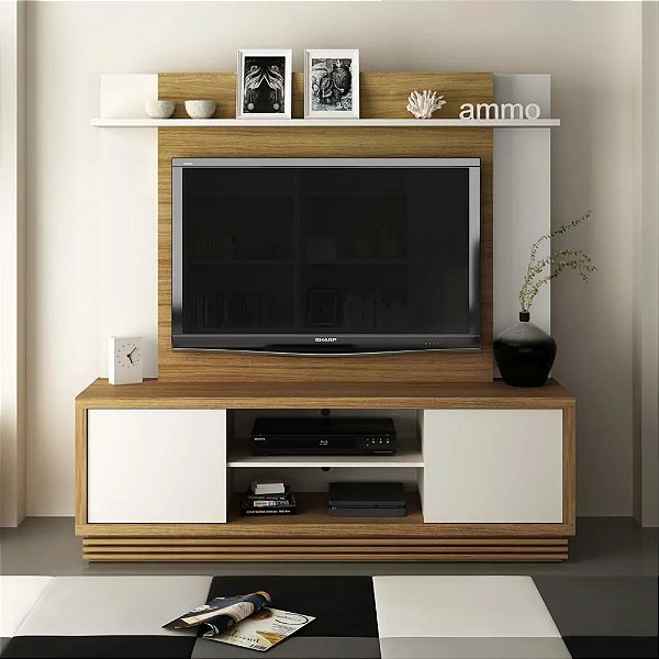 Home Theater - HO1001 - Amendoa/Off White - Tecno Mobili