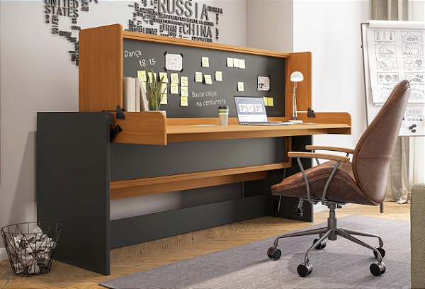 Cama de Solteiro Articulada First - Onix/Freijo - Móveis Primavera