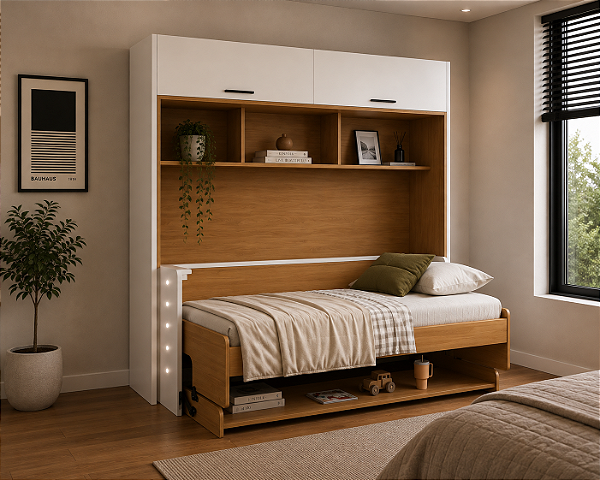 Conjunto Cama First + Combo 2 - Branco/Freijo - Móveis Primavera
