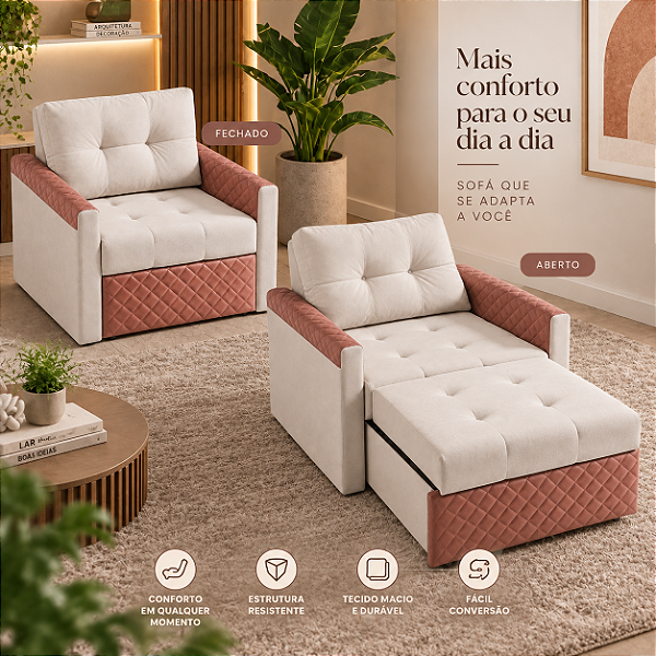 Sofa Cama Omega Solteiro - Rincão Estofados
