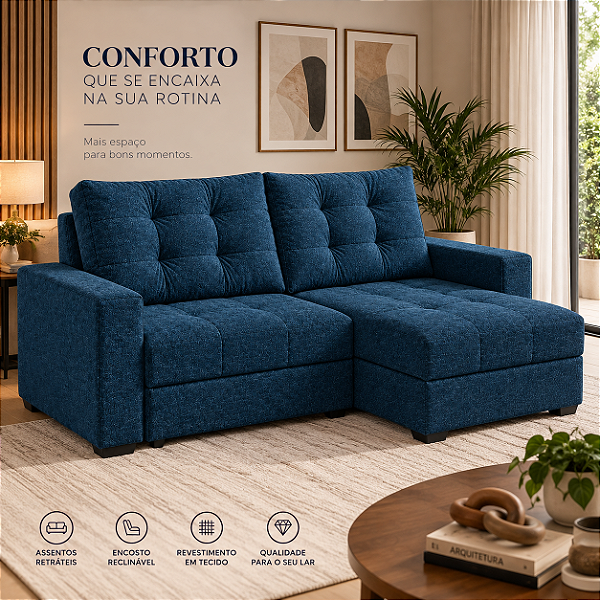 Sofá Retrátil Argo 160cm - Estofados Rincão