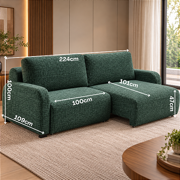 Sofá Retrátil e Reclinável Macan 224cm - Estofados Rincão