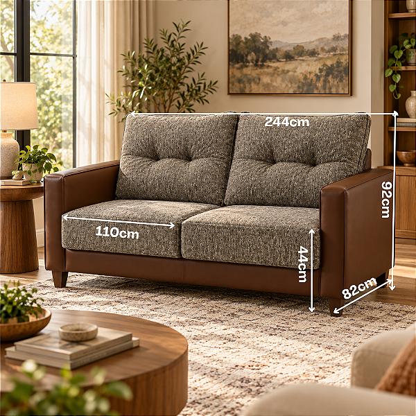 Sofá Living Smart 244cm - Estofados Rincão