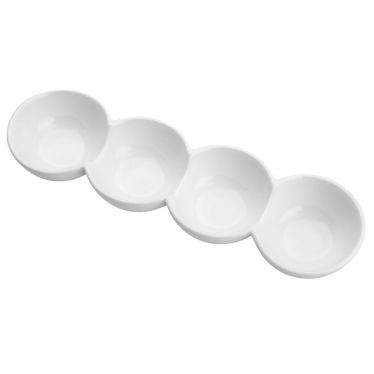 PETISQUEIRA PORCELANA COM 4 DIVISÕES ROUND BRANCA