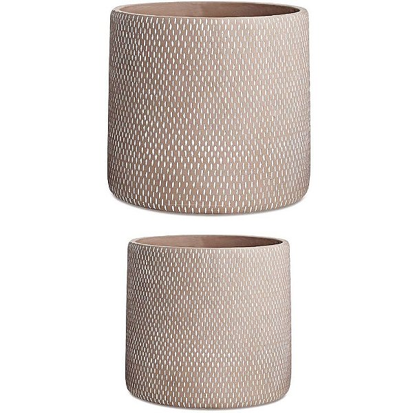 KIT CACHEPOT NUDE EM CIMENTO - 2 PEÇAS