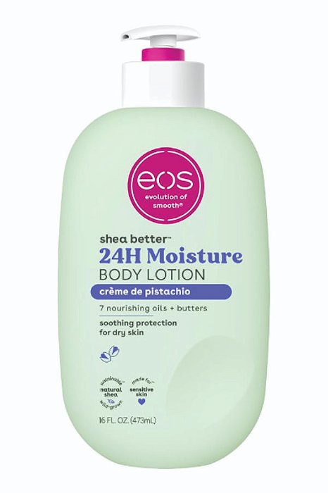 Loção Corporal EOS Shea Better - Creme de Pistache, Hidratação 24 Horas, Leve e Não Oleosa, Feita com Manteiga de Karité Natural, Vegana 473 ml 01 Unid