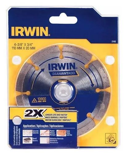 Disco Diamantado Segmentado 110MM x 20MM IW13892 - Irwin