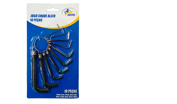 Jogo de Chave Allen 1,5mm a 10,0mm Com 10 Peças - Guepar
