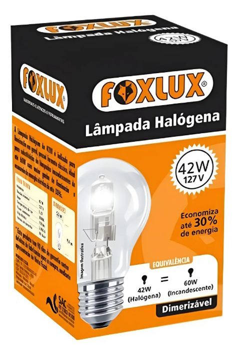 Lâmpada Halogena Clássica 127V 42W - Foxlux