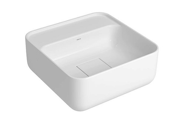 Cuba Quadrada de Apoio 30cm com Deck Branco Slim - Deca