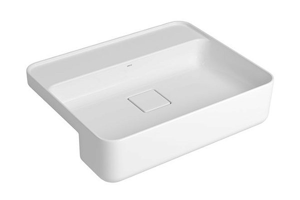 Cuba Retangular de Semi-Encaixe 50cm com Deck Branco Slim - Deca