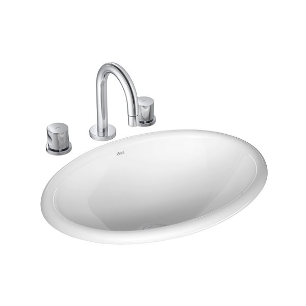 Cuba Oval de Sobrepor 44cm Branco Linha L - Deca