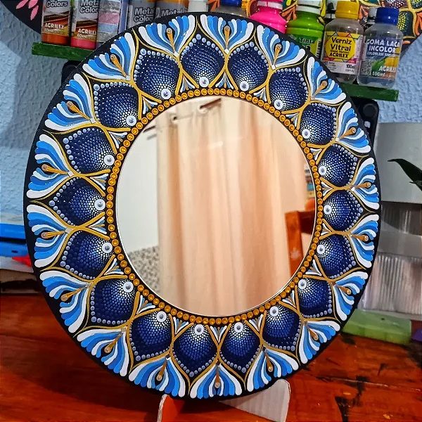 Mandala com espelho 35cm