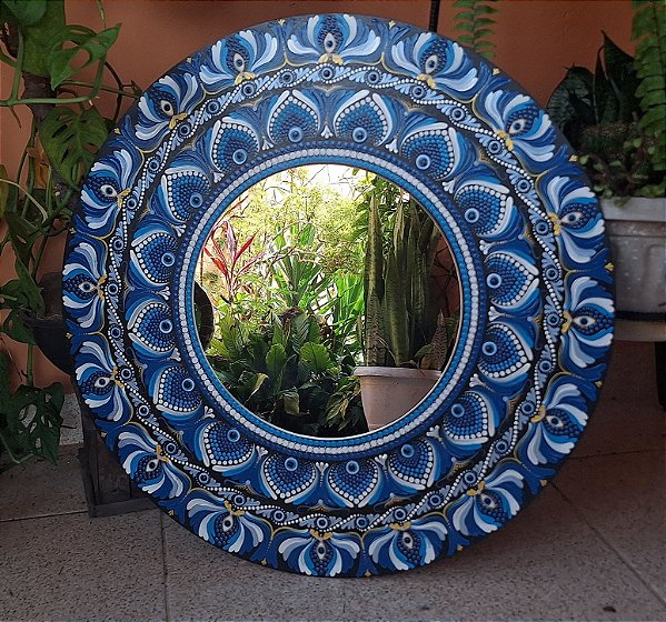 Mandala olho grego com espelho 60cm