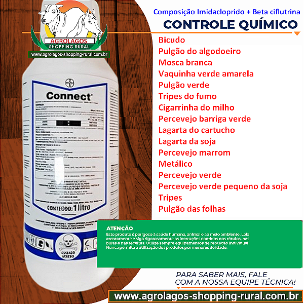 Inseticida Connect 1 litro Bayer - Imidacloprido e Beta-ciflutrina