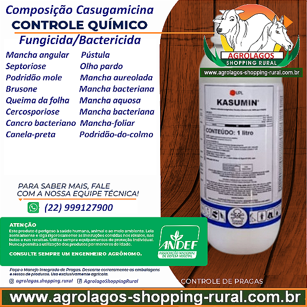 Fungicida Kasumin 1 Litro - - Composição Casugamicina