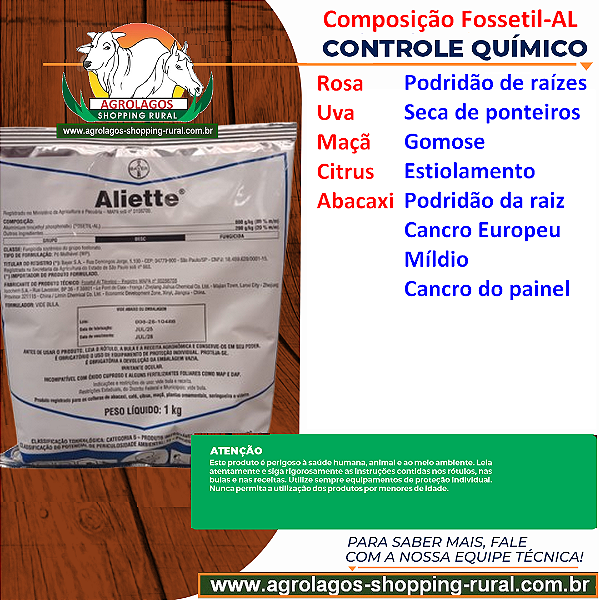Fungicida Aliette 1 kg Bayer - Composição Fosetil-Alumínio
