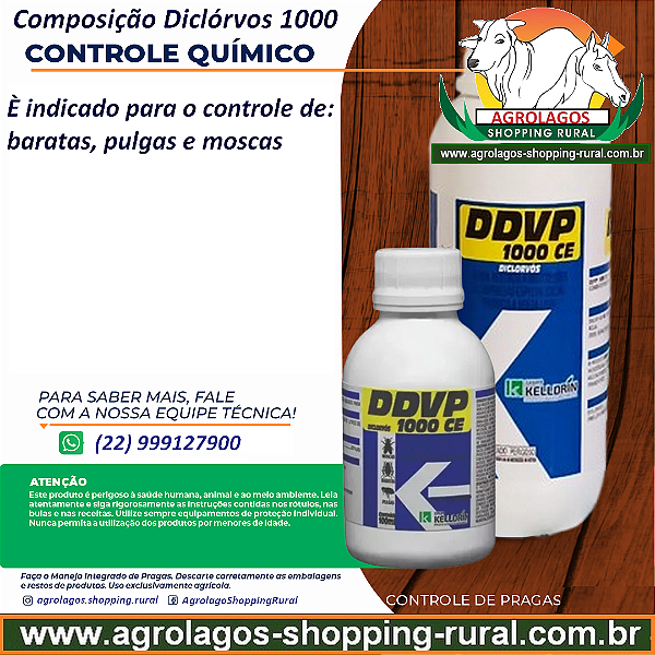 Inseticida DDVP 1000 Fracionado 100 ml - Composição Diclórvos 1000