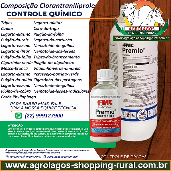 Inseticida Prêmio Fracionado 100 ml - Clorantraniliprole