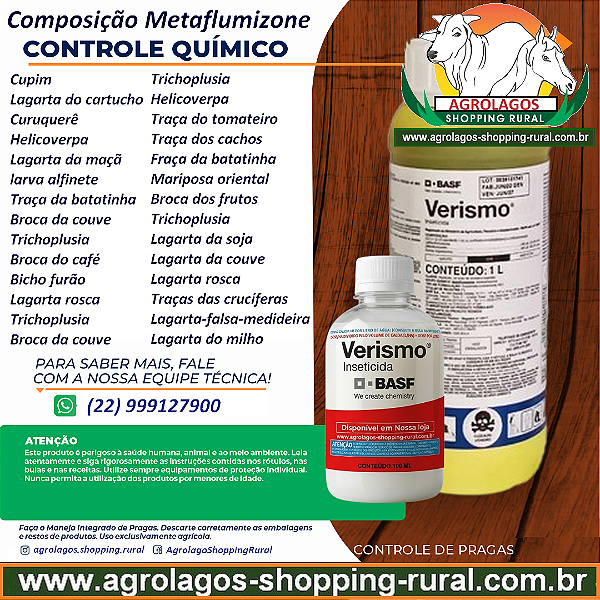 Inseticida Verismo Fracionado 100 ml - Composição Metaflumizone