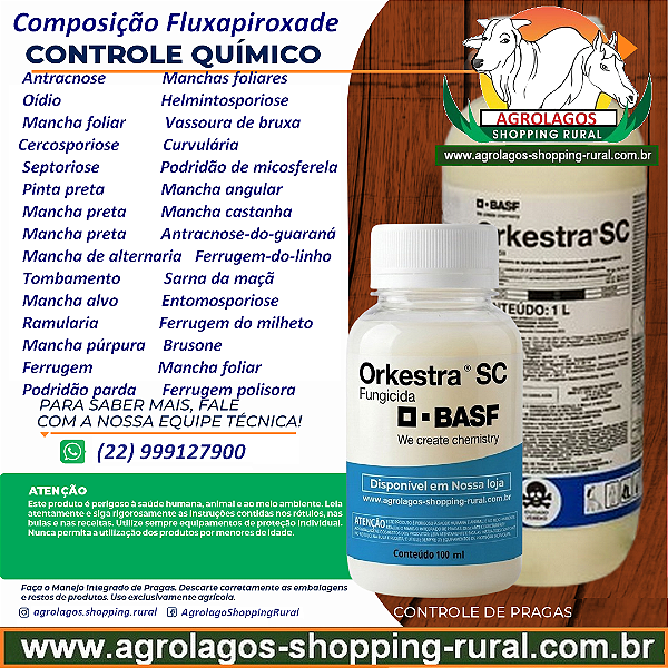Fungicida Orkestra Fracionado 100 ml - Composição Fluxapiroxade