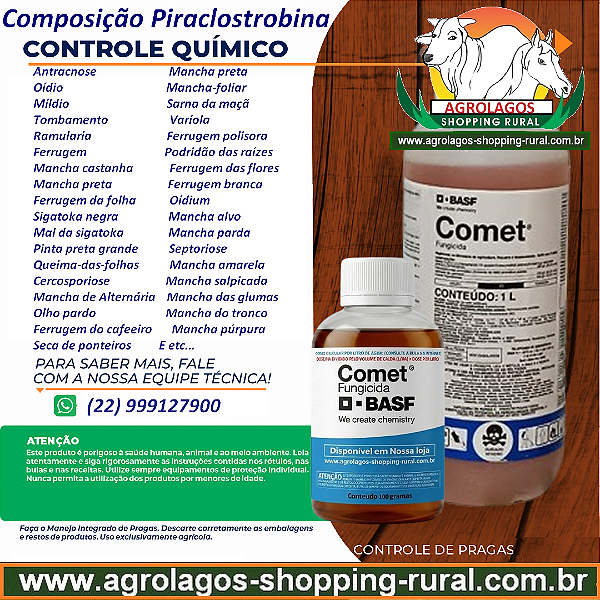 Fungicida Comet Fracionado 100 ml - Composição Piraclostrobina