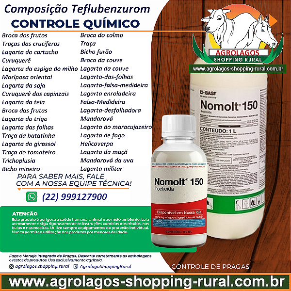 Inseticida Nomolt 150 Fracionado 100 ml - Composição Teflubenzurom